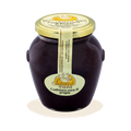 Vaso di Confettura Extra di Prugne artigianale pugliese a filiera corta dell'Azienda Agricola Sapori di Casa, selezione Borgo Calvera.