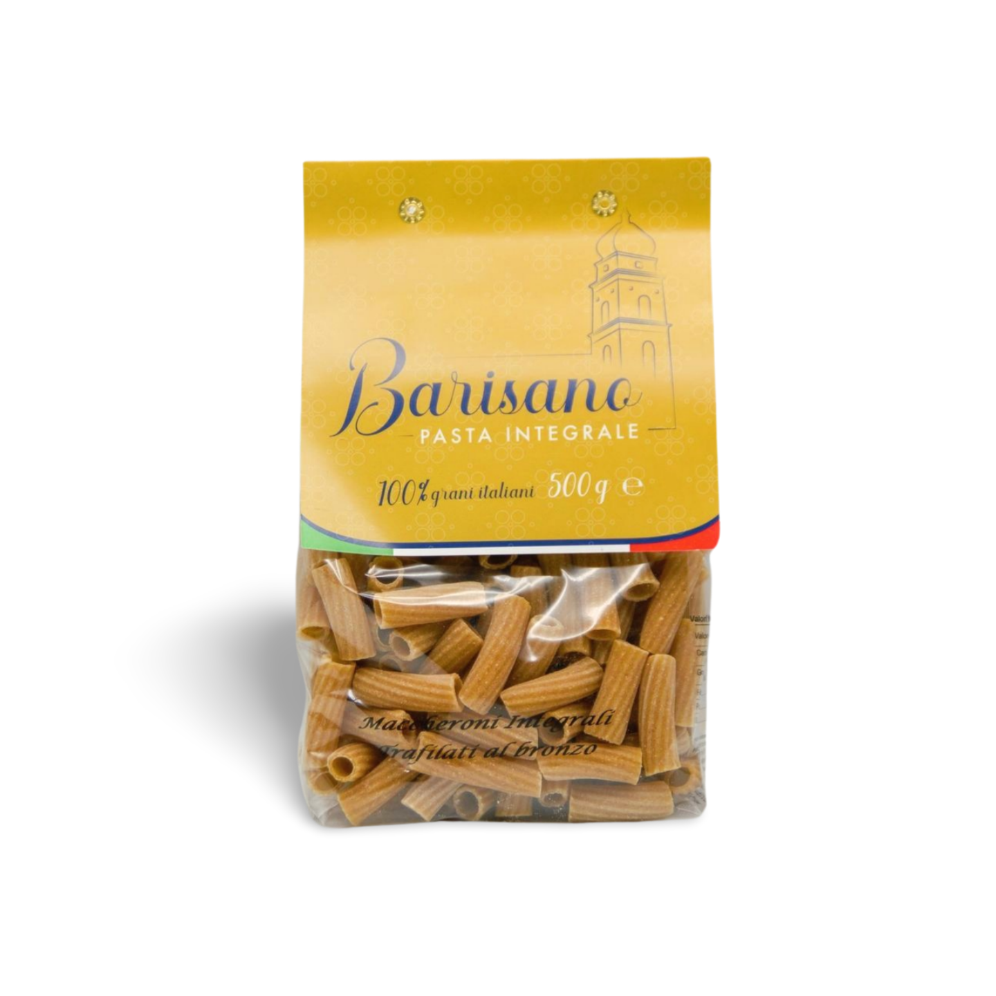 Confezione artigianale da 500g di pasta Maccheroni Integrali trafilati al bronzo Pasta Barisano – Borgo Calvera