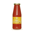 Vaso di Passata di pomodoro artigianale densa e vellutata dell'Azienda Agricola Sapori di Casa in Puglia, selezione Borgo Calvera.