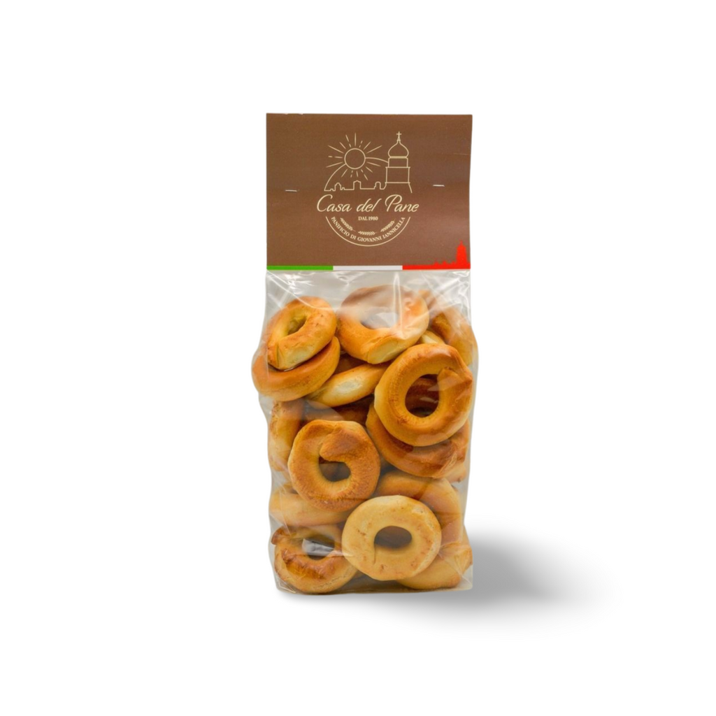 Confezione di taralli all'uovo lucani tradizionali al naturale della Casa del Pane – Borgo Calvera