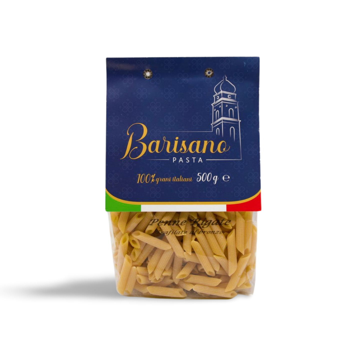 Confezione artigianale da 500g di pasta Penne Rigate trafilate al bronzo Pasta Barisano – Borgo Calvera