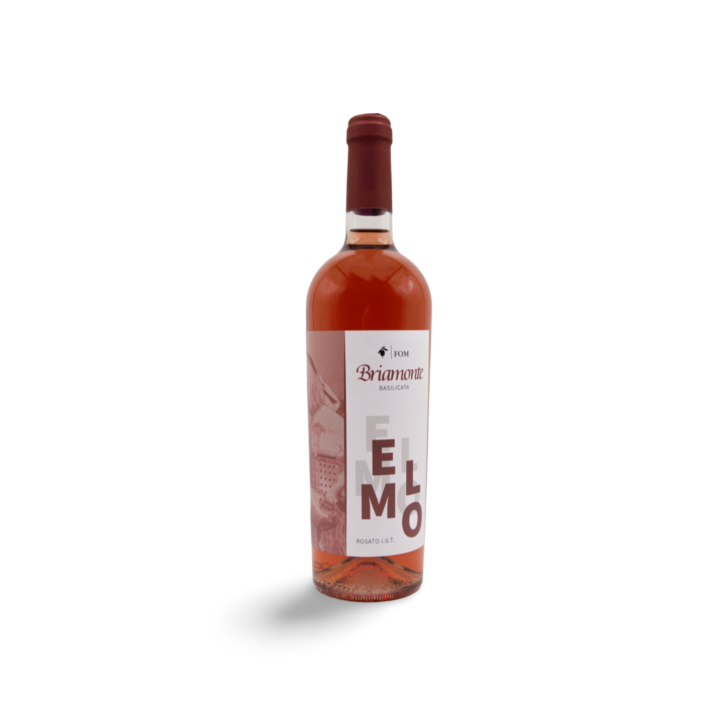 Bottiglia di vino rosato corallino Briamonte IGT Elmo del Frantoio Marsico di Stigliano – Borgo Calvera