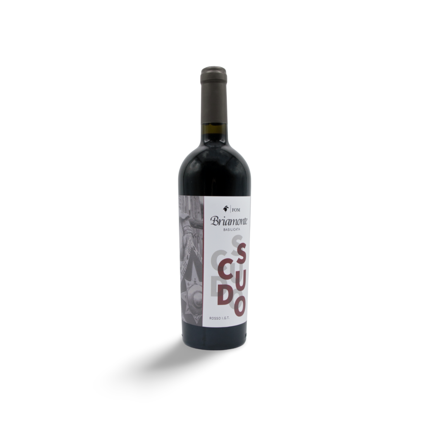 Bottiglia di vino rosso Briamonte IGT Scudo del Frantoio Oleario Marsico di Stigliano – Borgo Calvera
