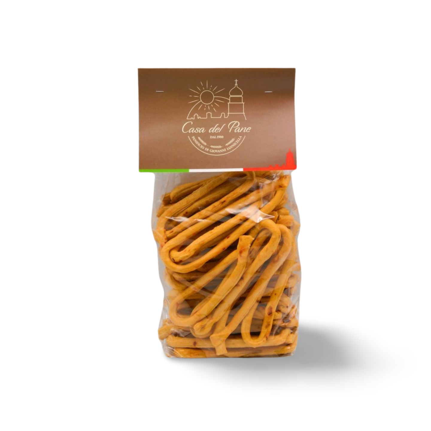 Confezione di taralli lucani artigianali al peperoncino e finocchio della Casa del Pane – Borgo Calvera