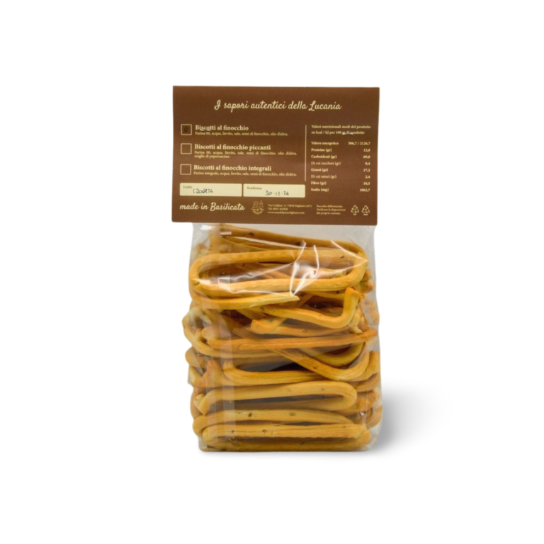 Confezione di taralli lucani classici artigianali al finocchio della Casa del Pane – Borgo Calvera